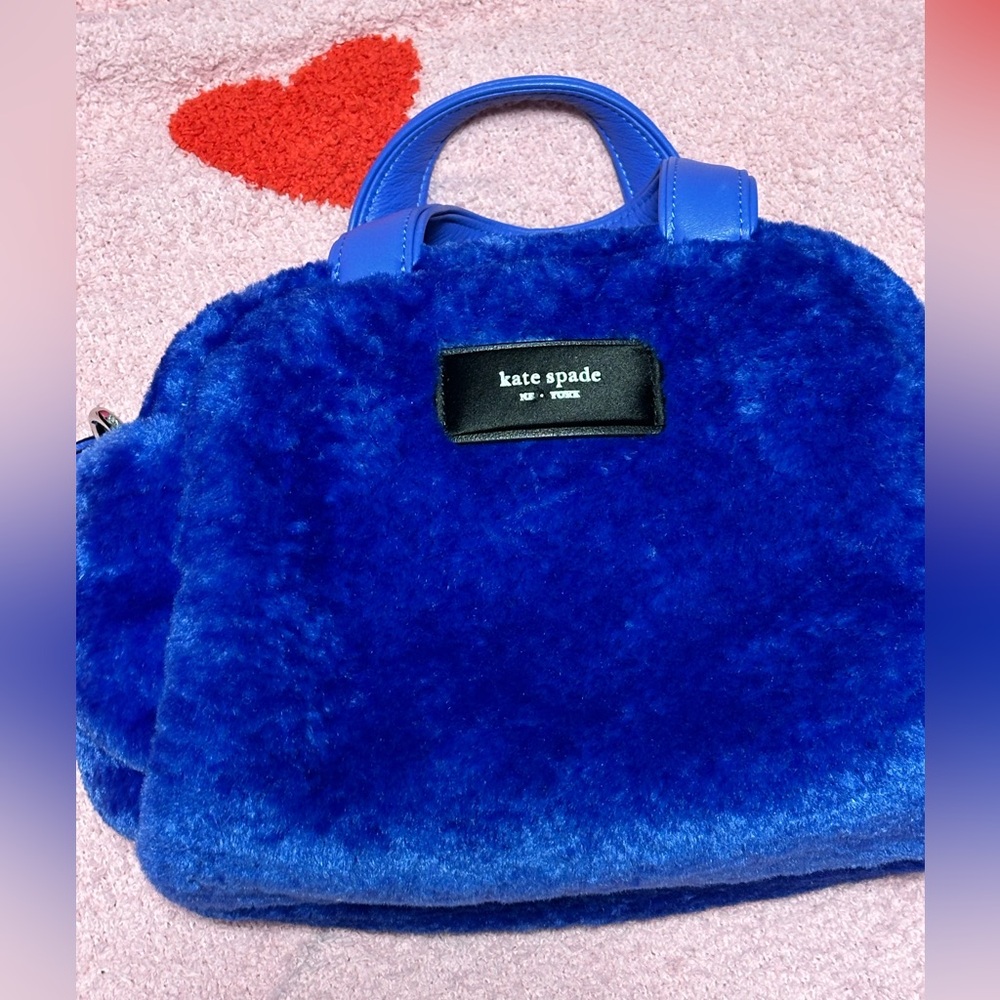 Kate Spade Royal Blue Faux Fur Mini Bag